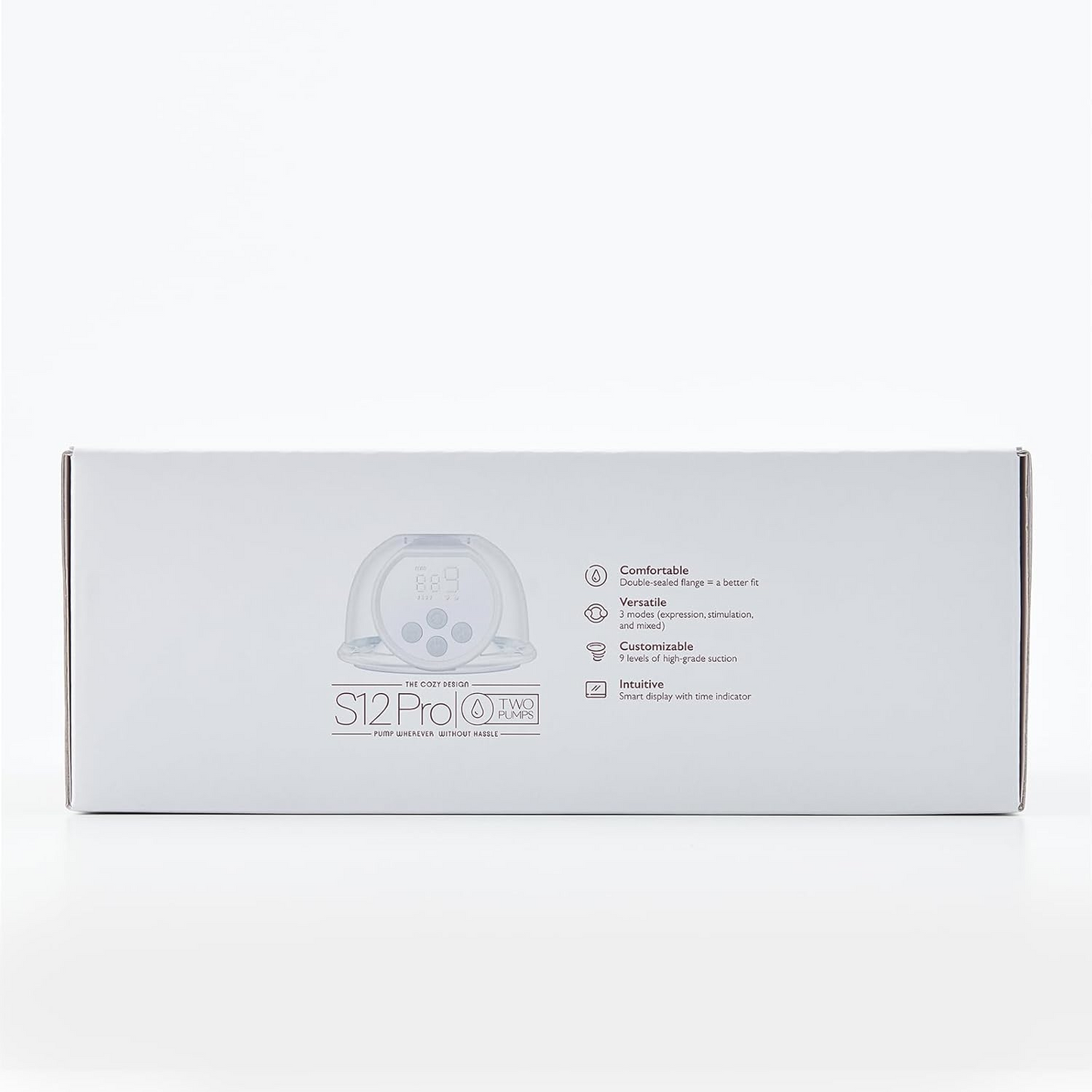 Momcozy Bomba de extração de leite wearable S12 Pro, bomba dupla mãos-livres com flange confortável de dupla vedação, 3 modos e 9 níveis Bomba de extração de leite elétrica, visor inteligente, 24 mm (2, branco)