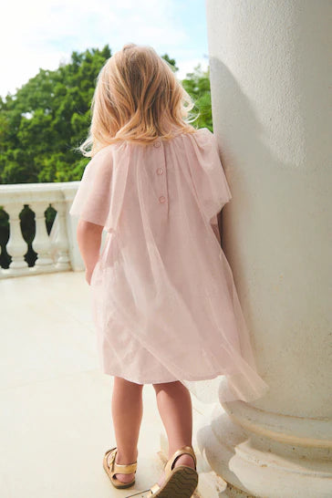 |BabyGirl| Vestido De Festa De Tule - Pale Pink Sparkle (3 meses a 10 anos)