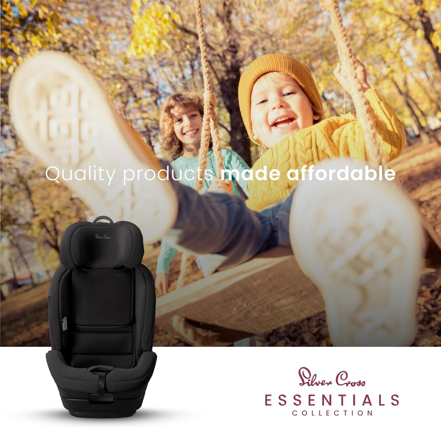 Silver Cross Cadeira Auto Essentials Balance i-Size - Cadeira Auto Infantil - Sistema Isofix - Cinto de Segurança de 5 Pontos - 15 Meses a 12 Anos - Preta