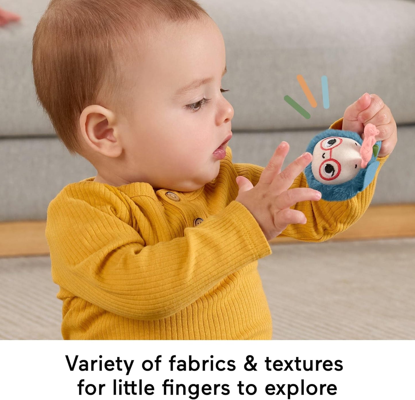 Brinquedos para Bebê Fisher-Price Planet Friends Shake ‘n Rattle Busy Bee, Conjunto de 2 Peças de Pelúcia Sensorial para Recém-Nascidos a partir de 3 Meses, HYR56