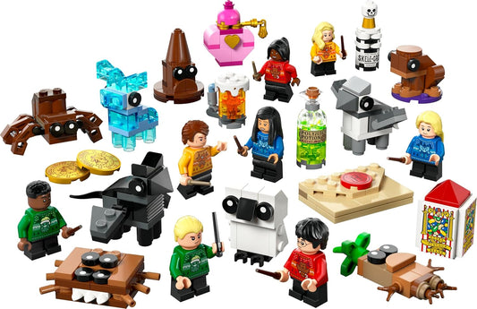 LEGO Harry Potter 2025 Calendário do Advento  para meninos e meninas a partir de 7 anos - Brinquedo de contagem regressiva para o Natal com 24 surpresas, incluindo 8 minifiguras com suéteres natalinos e mini construções - Ideia de presente - 76456