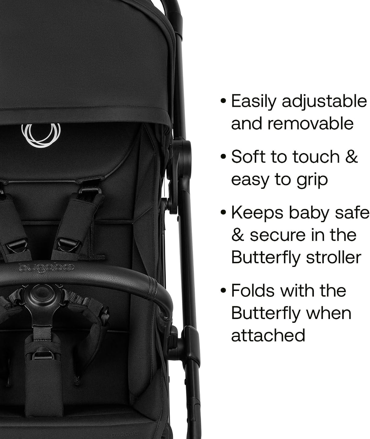 Bugaboo Carrinho de Bebê Butterfly 2 – Leve, Portátil e Tamanho de Bagagem de Mão – Kit com Barra de Proteção – Dobragem com uma Mão, Assento Reclinável, Cesto de Armazenamento e Alça de Transporte – Cor Deep Indigo