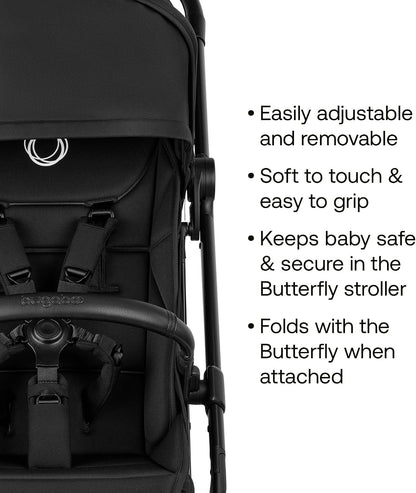 Bugaboo Carrinho de Bebê Butterfly 2 – Leve, Portátil e Tamanho de Bagagem de Mão – Kit com Barra de Proteção – Dobragem com uma Mão, Assento Reclinável, Cesto de Armazenamento e Alça de Transporte – Cor Deep Indigo