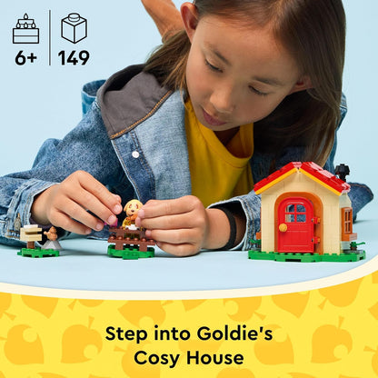 LEGO Animal Crossing Casa Aconchegante da Goldie - Inclui minifigura, piano, mesa de piquenique e acessórios de comida de brinquedo - Presente perfeito para crianças a partir de 6 anos - 77058