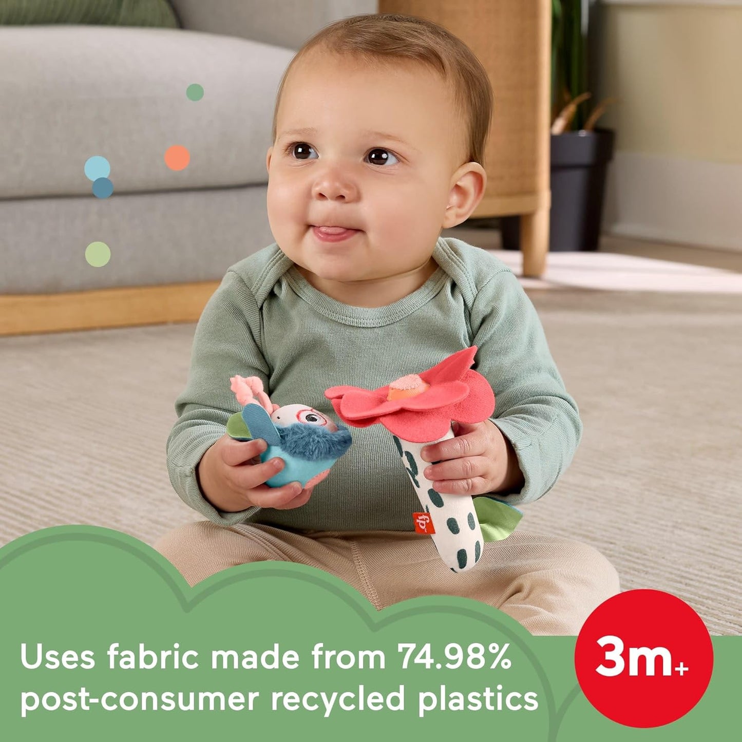 Brinquedos para Bebê Fisher-Price Planet Friends Shake ‘n Rattle Busy Bee, Conjunto de 2 Peças de Pelúcia Sensorial para Recém-Nascidos a partir de 3 Meses, HYR56