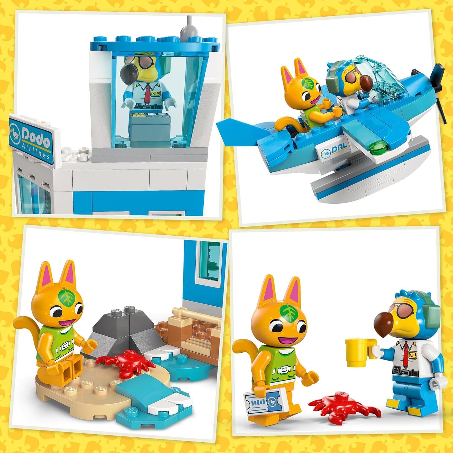 LEGO Animal Crossing Fly com Dodo Airlines Airport Playset, avião de brinquedo para meninas e meninos de 7 anos ou mais, com uma minifigura de piloto, conjunto inspirado na série de videogames, presente de aniversário para crianças
