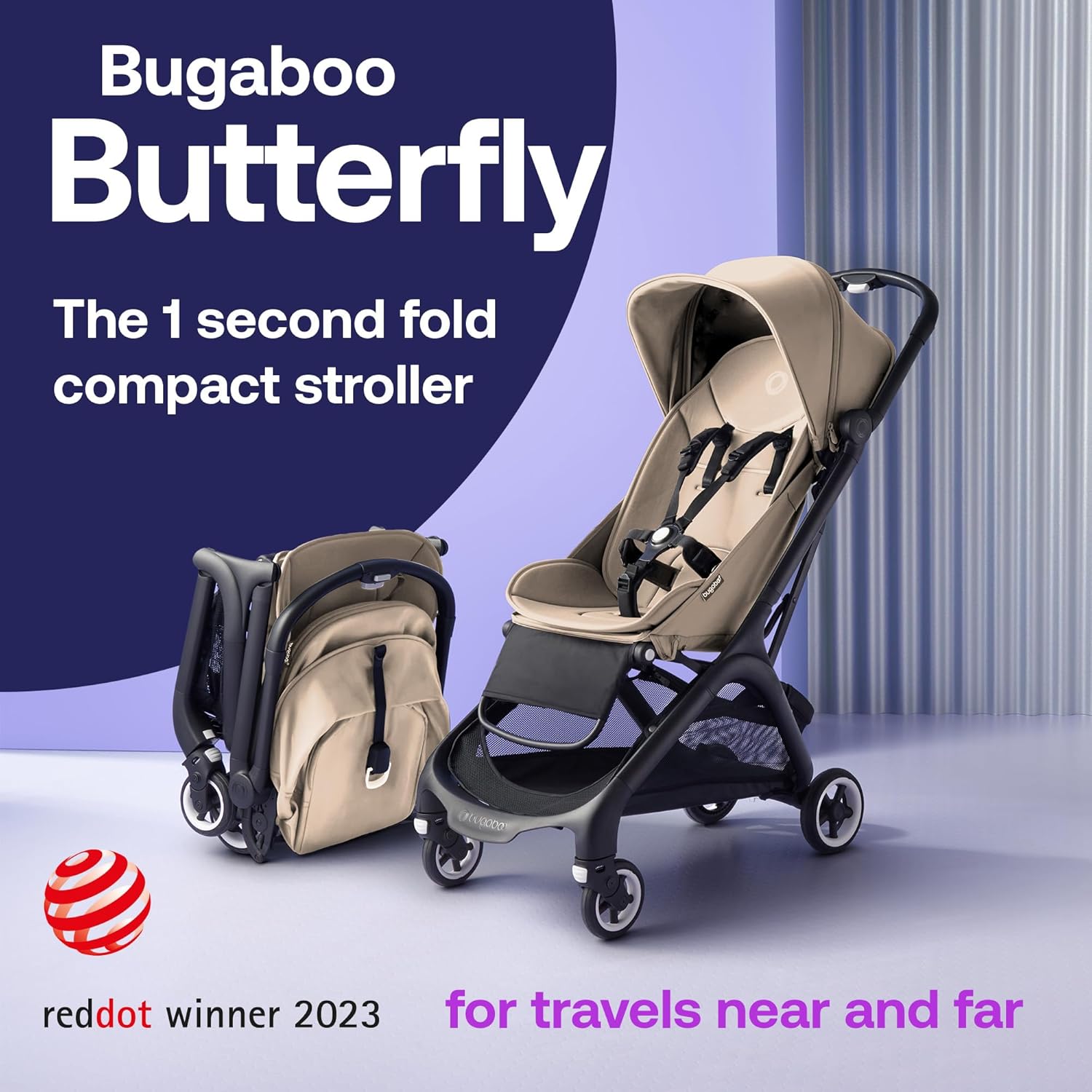 bugaboo viaje Bugaboo Butterfly Cochecito de Viaje Ultracompacto, Pequeño y Ligero,