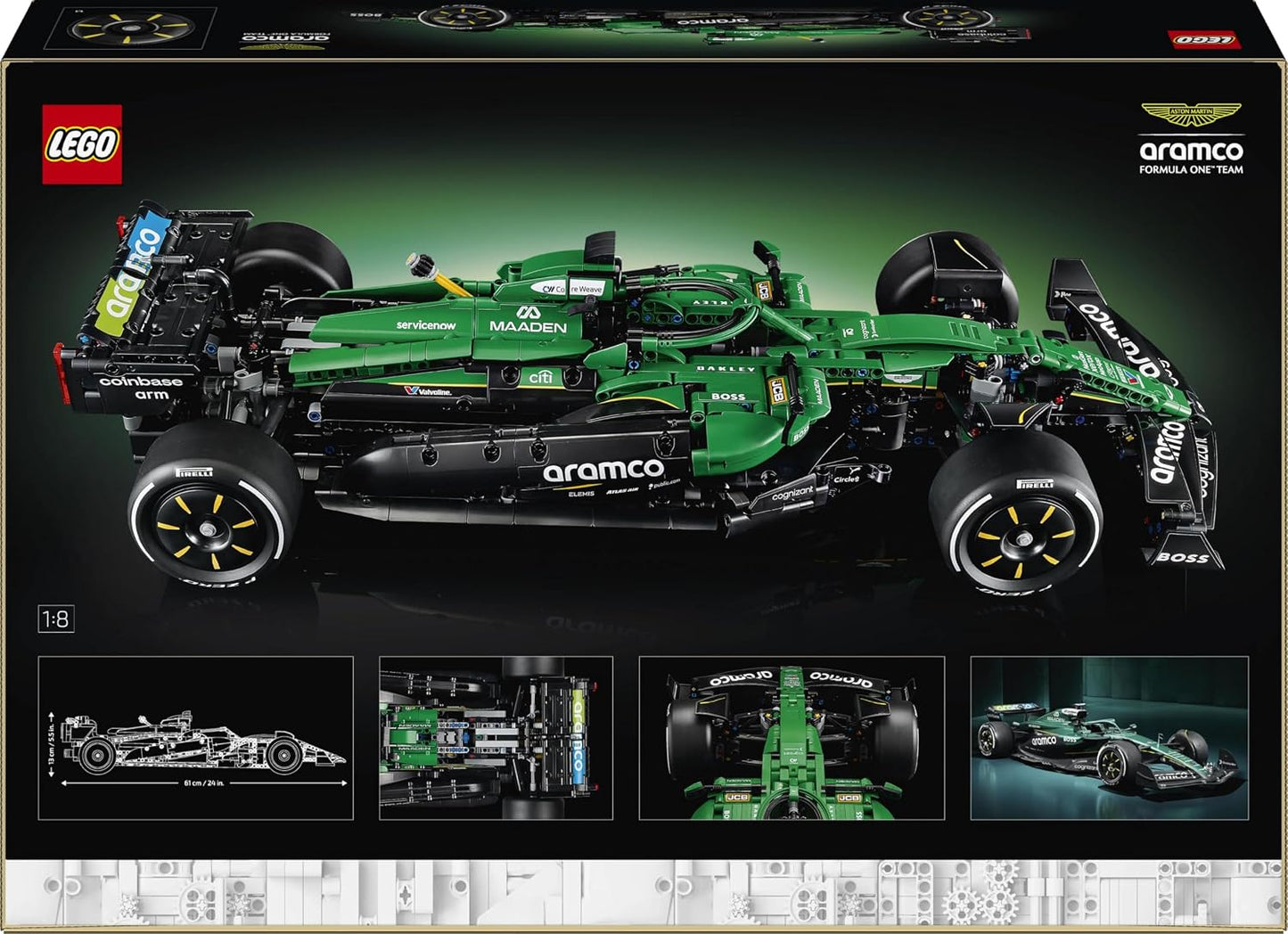 LEGO Kit de Modelo Technic Aston Martin Aramco AMR25 F1 para Adultos – Conjunto Colecionável de Fórmula 1 com Motor V6, DRS e Suspensão Push-Rod – Ideia de Presente para Fãs de Corridas e Automobilismo – 42240