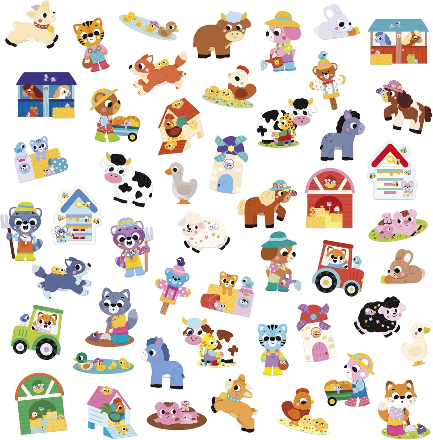 Janod - 50 Adesivos Grandes para Crianças 18 meses - Formato 7x8cm - Adesivos, Janod - Pacote com 100 adesivos - Adesivos de Bolso Formato 5x5cm - Dinos, Janod - Pacote com 300 adesivos - Adesivos de Bolso Formato 3x3cm - Geométricos