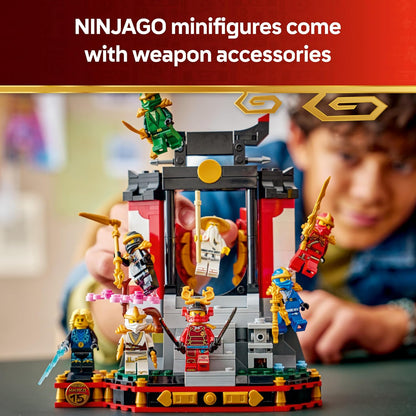 LEGO NINJAGO Expositor de Personagens Ninja 15º Aniversário - Kit de Montagem do Portão do Monastério com 8 Minifiguras Colecionáveis e Espadas - Presente Nostálgico para Meninos a partir de 14 Anos e Fãs Adultos - 71866