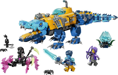 LEGO DREAMZzz 2 em 1 Submarino Crocodilo - Transforma-se em um Submarino Águia - Inclui 3 minifiguras, 2 aranhas e uma criatura azul colecionável do tesouro - Presente para meninos a partir de 8 anos - 71512