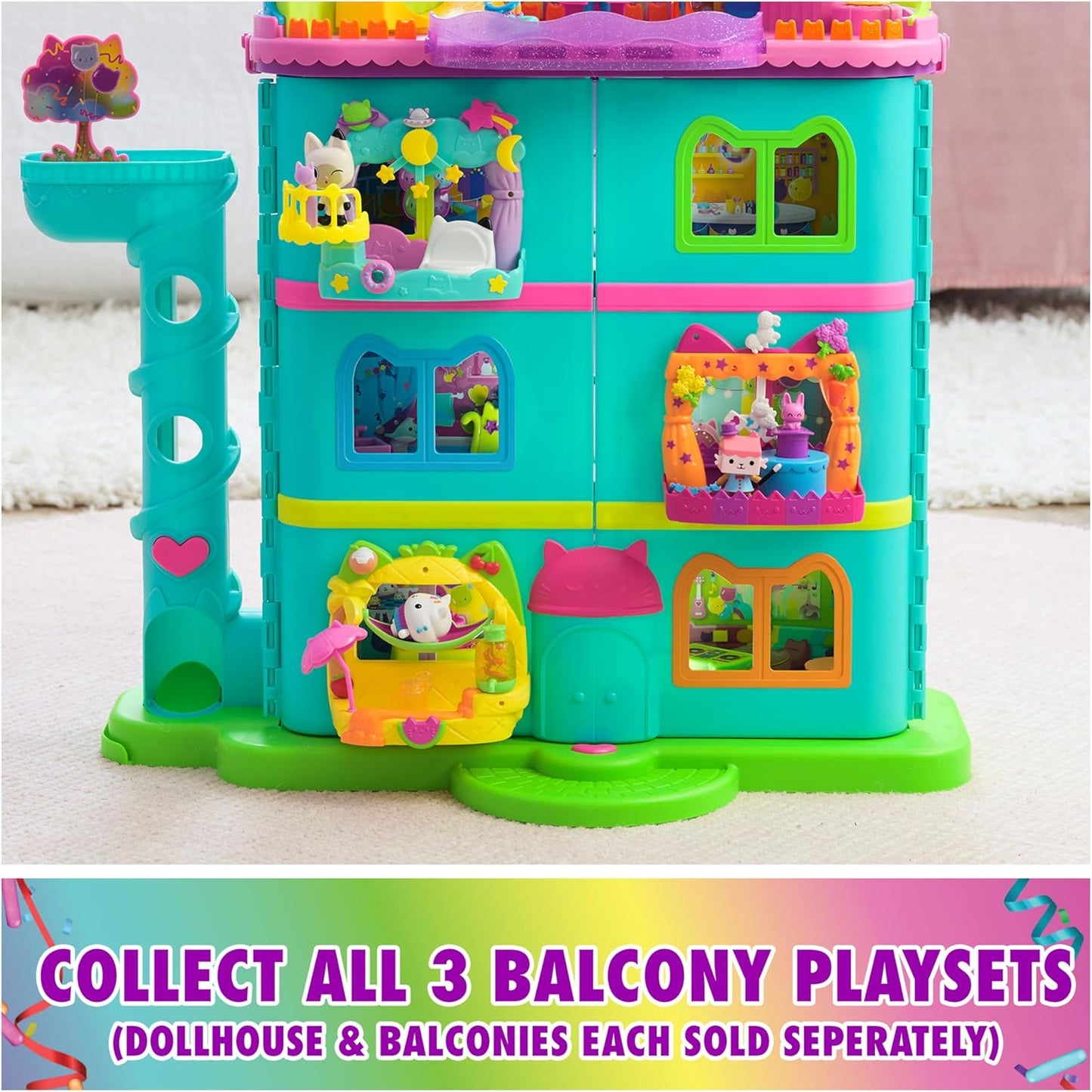 Gabby’s Dollhouse, Conjunto de Brinquedo Varanda dos Sonhos Pandy Paws, 8 Peças com Figuras de Brinquedo, Acessórios para Casa de Bonecas e Brincadeira Sensorial, Brinquedo Infantil para Meninas e Meninos a partir de 3 Anos