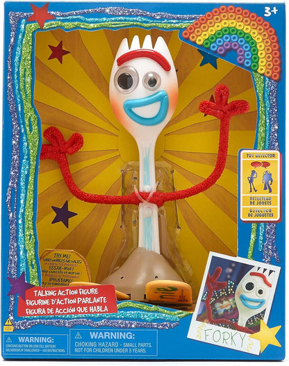 Disney Boneco de ação interativo e falante Forky, oficial da Store, do filme Toy Story da Pixar, 18 cm/7 polegadas, com mais de 15 frases em inglês, interage com outros personagens, para crianças a partir de 3 anos.