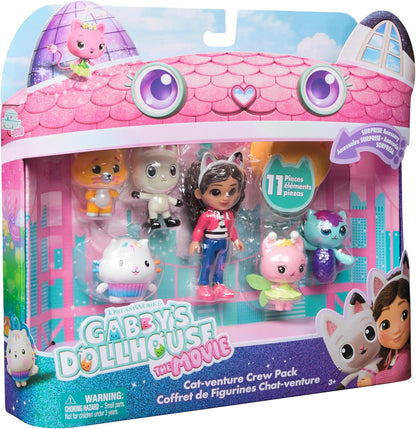 Gabby's Dollhouse: O Filme, Pacote da Equipe Cat-venture, Conjunto de 11 Figuras de Brinquedo com Acessórios, Brinquedos Infantis para Meninas e Meninos a partir de 3 Anos