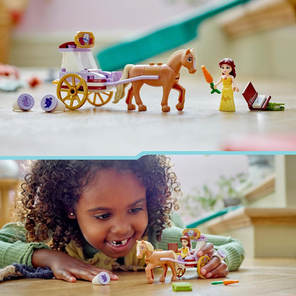 LEGO ǀ Carruagem de cavalos Storytime da Disney Princess Belle, brinquedo de construção para meninas e meninos de mais de 5 anos com miniboneca Belle e figura Phillipe, filme A Bela e a Fera da Disney, presente para crianças 43233