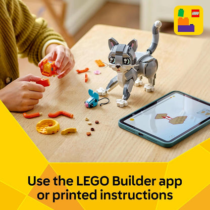 LEGO Brinquedo lúdico de gato Creator 3 em 1 - Transforma-se em uma figura de pombo ou cachorro de estimação - Conjunto de construção de animais para crianças, meninas e meninos com mais de 8 anos - Presente de aniversário criativo