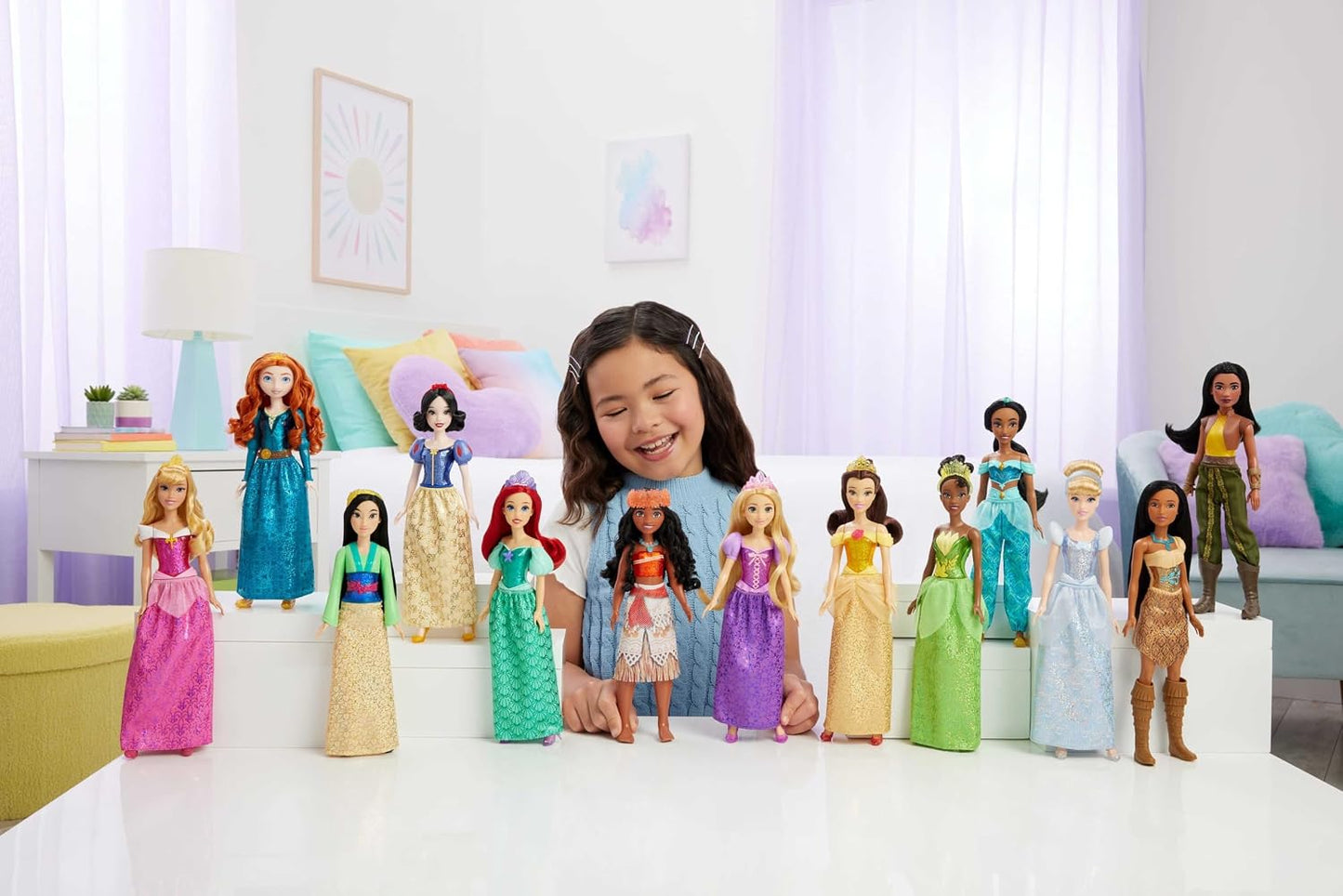 Mattel Conjunto Disney Princess Ultimate Princess com 13 Bonecas Fashion | 13 Bonecas Articuladas com Roupas e Acessórios Brilhantes e Característicos, Inspiradas nos Filmes da Disney, JFC43