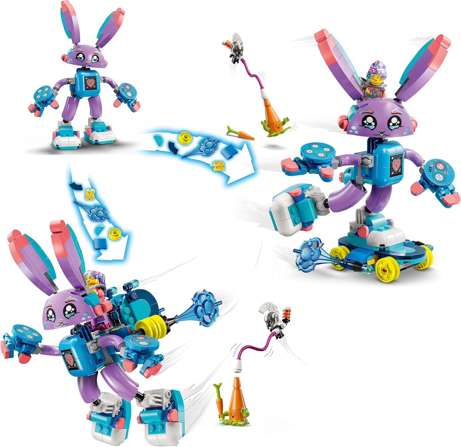 LEGO DREAMZzz 2 em 1 Izzie e Bunchurro, a figura do coelhinho do jogo,