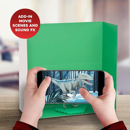 UAU! COISAS - Brinquedos de dinossauro Jurassic World MovieMates | Boneco de ação azul hiperarticulado e aplicativo | Brinquedos oficiais de dinossauro Jurassic World e Dominion para maiores de 3 anos