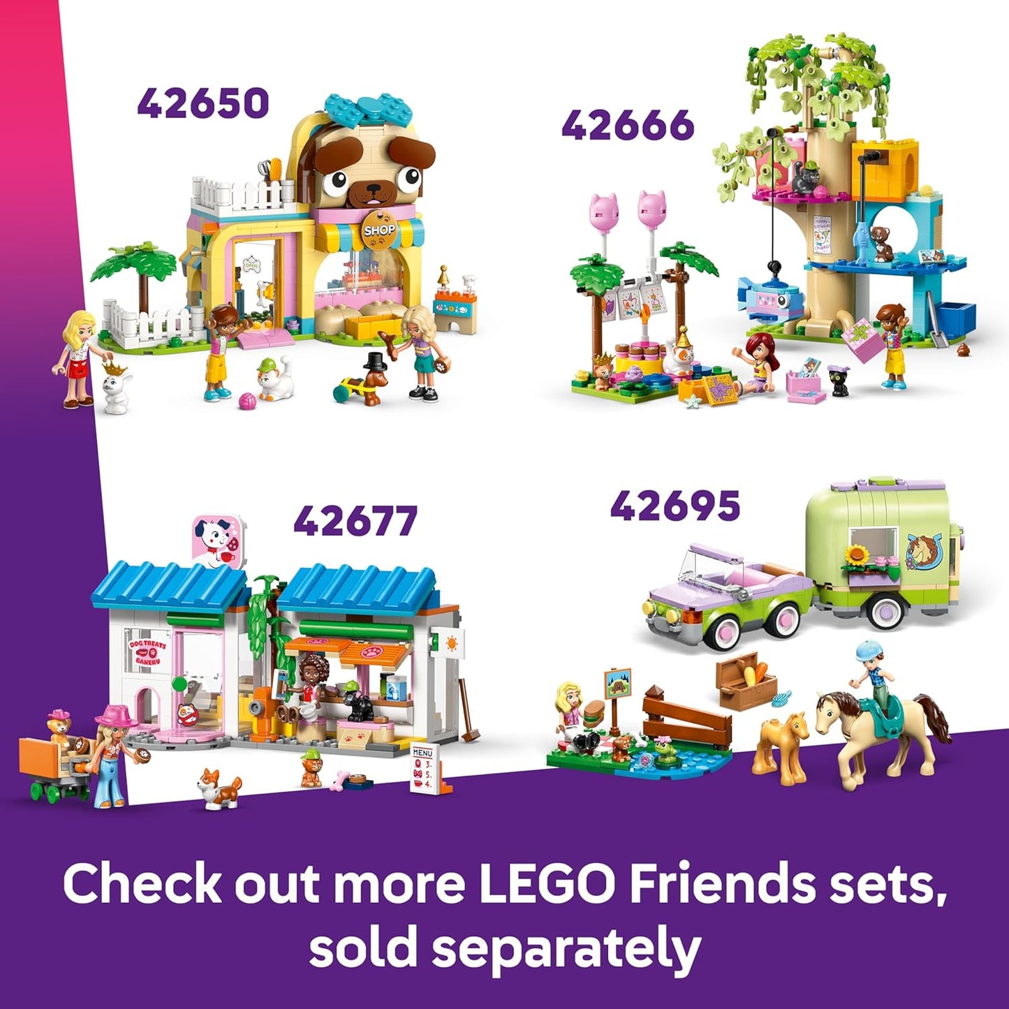 LEGO Friends Van de Acessórios para Animais de Estimação - Conjunto de Brinquedo com 2 Mini Bonecas, Cachorro, Gato e Sapo - Ideia de Presente de Aniversário para Meninas a partir de 6 Anos - 42678