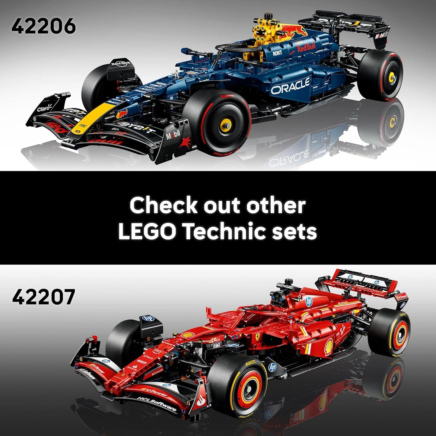 Kit de modelo de carro LEGO Technic Oracle Red Bull Racing RB20 F1 - Conjunto de construção colecionável de Fórmula 1 com motor V6 em escala 1:8, caixa de câmbio, direção e DRS - Ideia de presente para fãs de corrida adultos e adolescentes - 42206