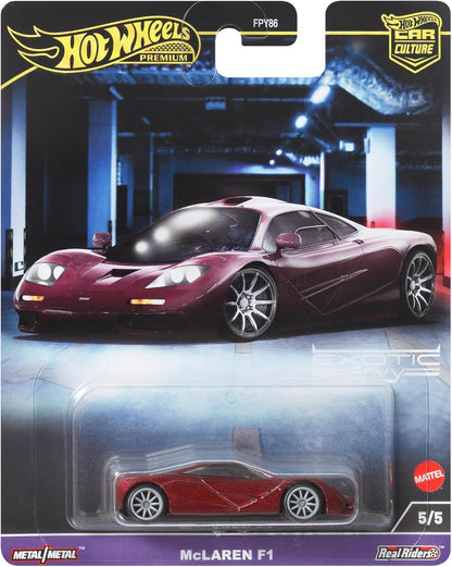 Hot Wheels Premium McLaren F1, Car Culture Circuit Legends - Veículos para crianças a partir de 3 anos, fãs adultos e colecionadores, Coleção Premium de Veículos Car Culture em Escala 1:64, HKC77