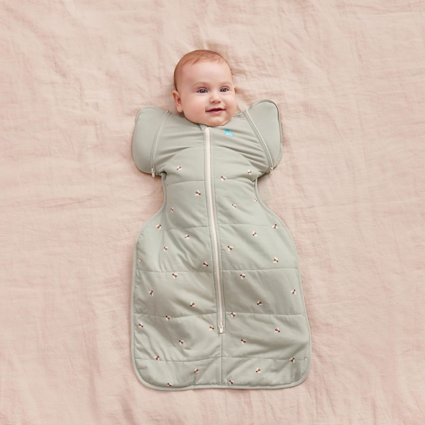 Love To Dream™ Saco de Transição Swaddle UP™, Grande (8,5-11 kg) - Verde Oliva | Ajuste perfeito com abas removíveis | 2,5 Tog | Ideal para inverno e outono (16-20 °C) | Algodão lavável à máquina com zíper duplo