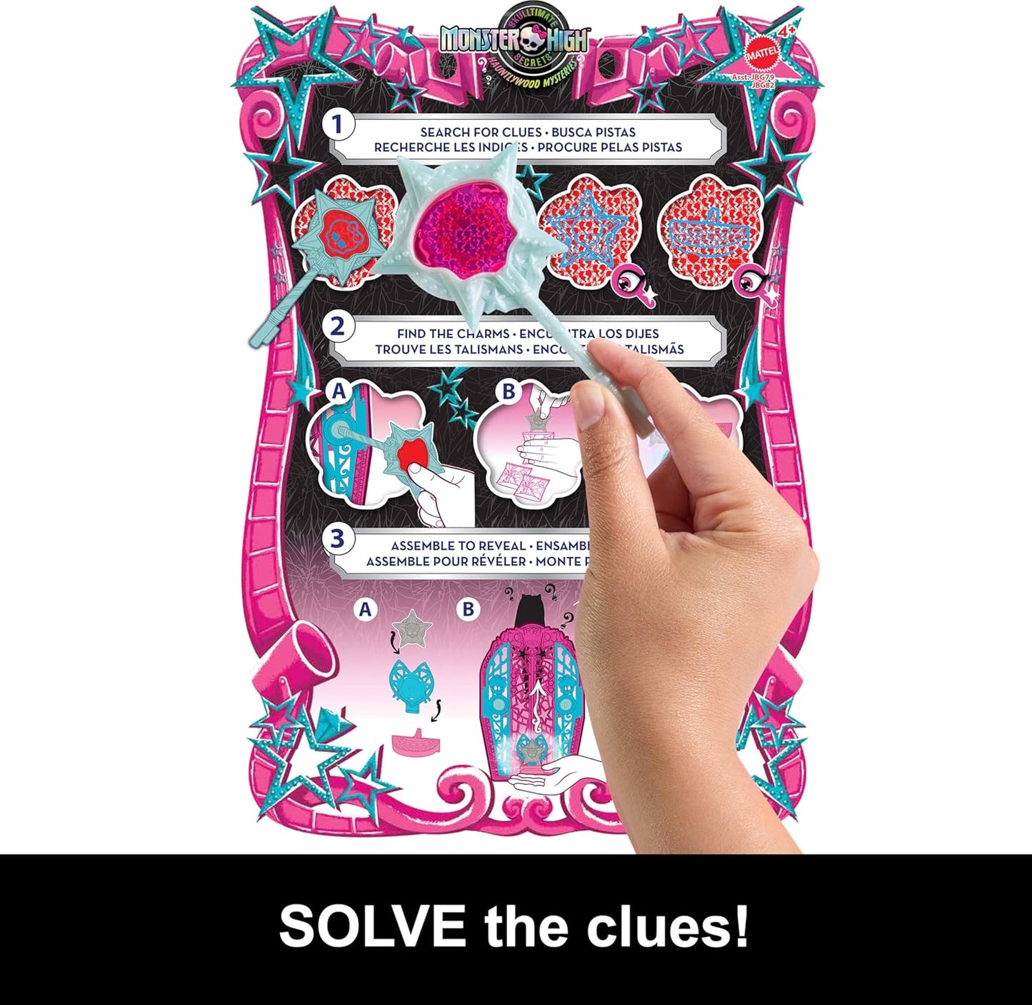 Monster High Skulltimate Secrets: Boneca e Acessórios, Catty Noir da linha Hauntlywood Mysteries com Closet Revelado e mais de 19 Surpresas Glamourosas, como Roupas para Boneca, JBG82