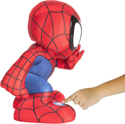 Homem-Aranha e Seus Incríveis Amigos - Incrível Homem-Aranha Flip - Pelúcia animatrônica de 30 cm com luzes, sons e lançador de dardos de teia - Brinquedos do Homem-Aranha da Marvel