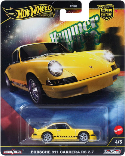 Hot Wheels Premium Porsche 911 Carrera RS, Veículos Car Culture Circuit Legends para Crianças a partir de 3 Anos e Fãs e Colecionadores Adultos, Coleção Premium de Veículos Car Culture em Escala 1:64, HRW07