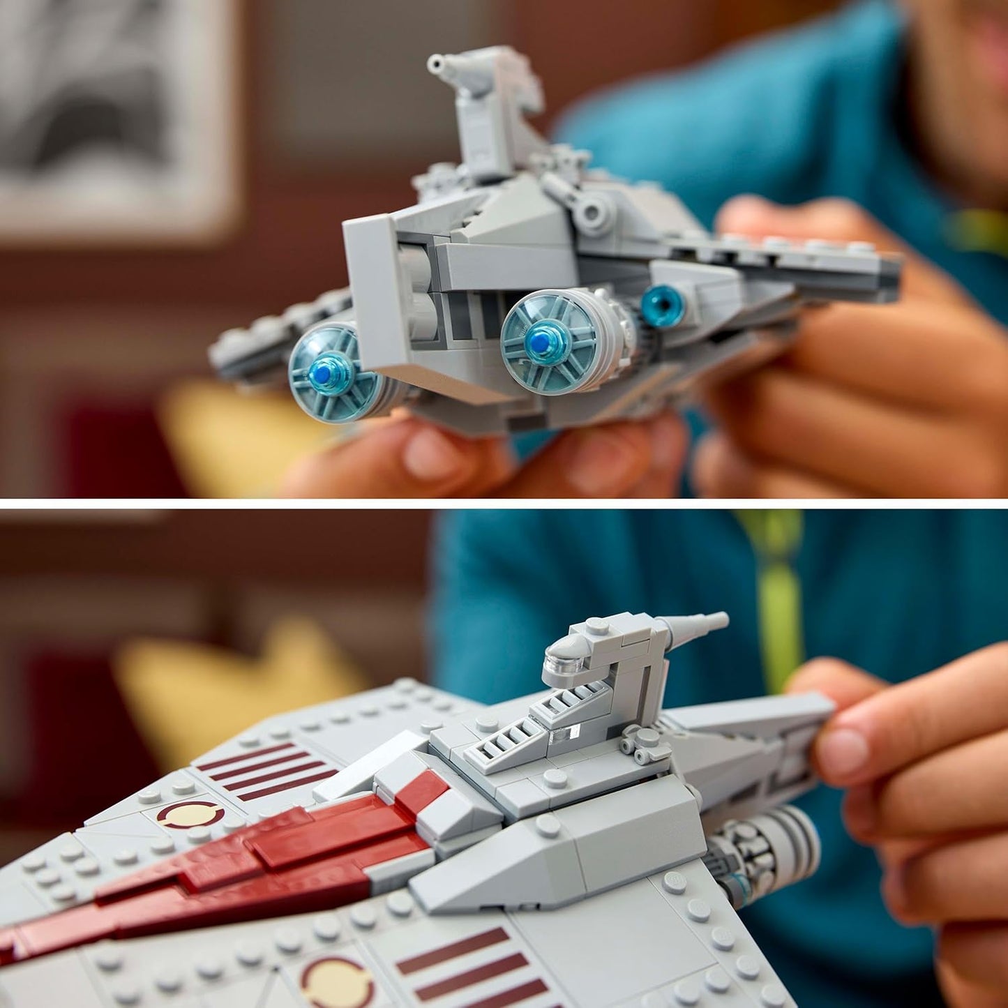 LEGO Star Wars 75404 Navio de assalto classe Acclamator, conjunto de construção de modelo de nave estelar colecionável com expositor, ideia de presente de aniversário para adolescentes e adultos