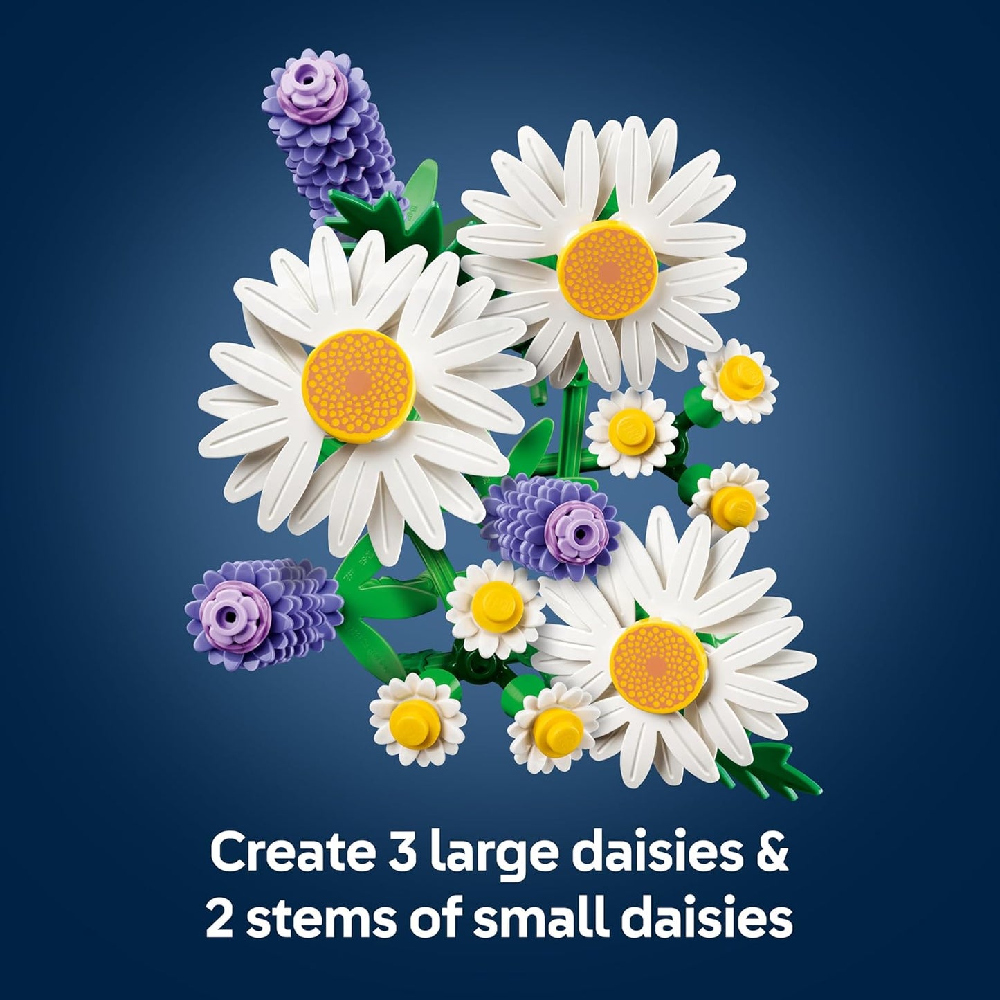 LEGO Botanicals Margaridas - Buquê de Flores Artificiais - Presente para o Dia das Mães, incluindo Margaridas e Lavanda Artificiais - Decoração DIY para Quarto - Kit de Artesanato para Meninas a partir de 9 Anos e Amantes de Flores Adultos - 11508
