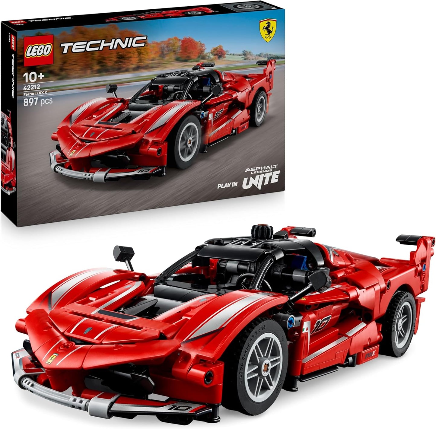 LEGO Technic Ferrari FXX K Carro de Corrida - Kit de Construção e Exibição com Motor V12, Diferencial e Pistões Móveis - Presente para Fãs de Automobilismo para Meninos a partir de 10 Anos - 42212