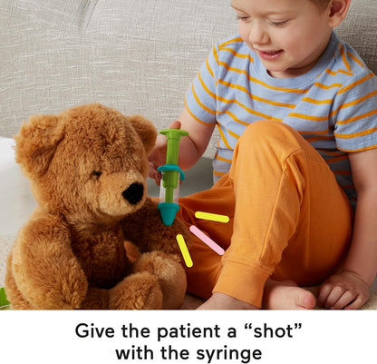 Kit Médico de Brinquedo Fisher-Price para Crianças em Idade Pré-Escolar, 7 Peças, Bolsa de Médico, Brinquedo para Vestir, para Crianças a partir de 3 Anos, HYH26