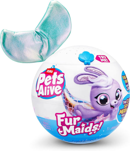 Pets Alive Furmaids da ZURU, brinquedo eletrônico de pelúcia de sereia, bichinhos de pelúcia robóticos e brinquedo interativo para meninas com luzes e 10 surpresas (verde)