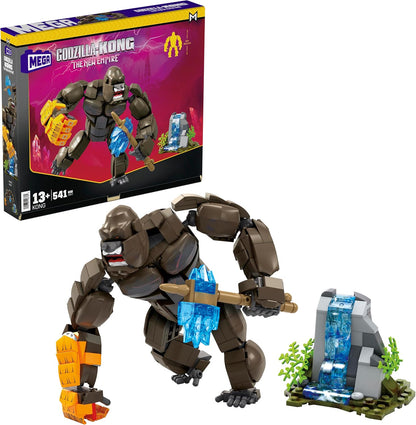 Mega Conjunto de Montar Godzilla x Kong: O Novo Império – Figura de Ação do Kong com 541 Peças e Acessórios, 30 cm de Comprimento, para Colecionadores Adultos