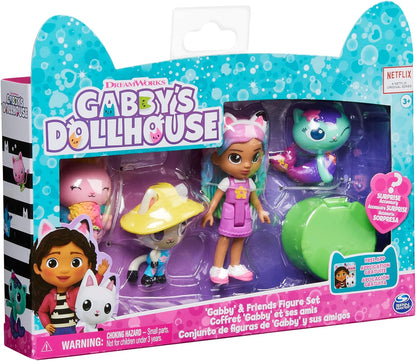 Gabby’s Dollhouse, Conjunto de figuras Gabby e Amigos com boneca Gabby Arco-Íris, 3 figuras de brinquedo e acessório surpresa. Brinquedos infantis para crianças a partir de 3 anos.