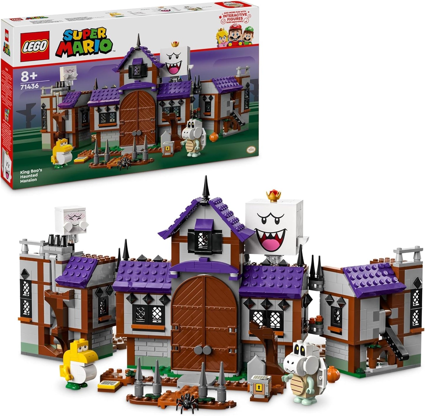 LEGO Super Mario King Boo’s Haunted Mansion Set, Building Toy for Kids, Collectible Playset with 4 Character Figures Including a Baby Yoshi, Gift for 8 Plus Year Old Boys, Girls and Gamers