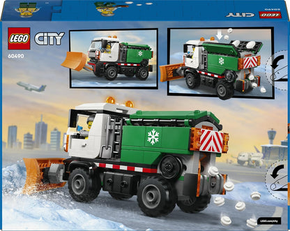 LEGO Caminhão Limpa-Neve City - Kit de Montagem com Minifigura, Ferramentas e Função de Espalhar Sal - Ideia de Presente de Aniversário para Meninos a partir de 6 Anos e Fãs de Engenharia - 60490