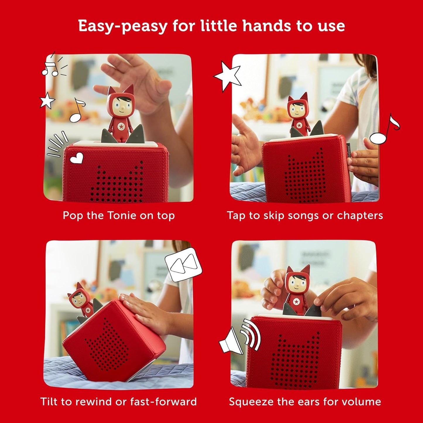 Tonies - Toniebox Wireless Musical Storybox Starter Set em INGLÊS, incluindo 1 Creative, Rosa