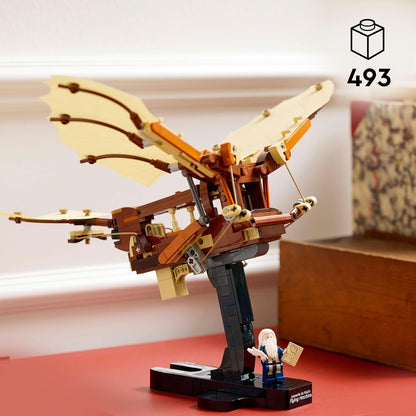 LEGO Icons Conjunto de construção de máquina voadora de Leonardo da Vinci para adultos, kit de modelo de exibição de decoração para casa e escritório, presentes de aviação para amantes de história, homens e mulheres