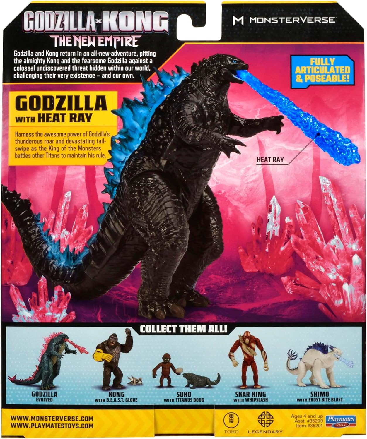 MonsterVerse Godzilla x Kong: The New Empire, brinquedo de boneco de ação original Godzilla de 6 polegadas, personagem icônico do filme colecionável, inclui recurso de energia de raio de calor, adequado para maiores de 4 anos