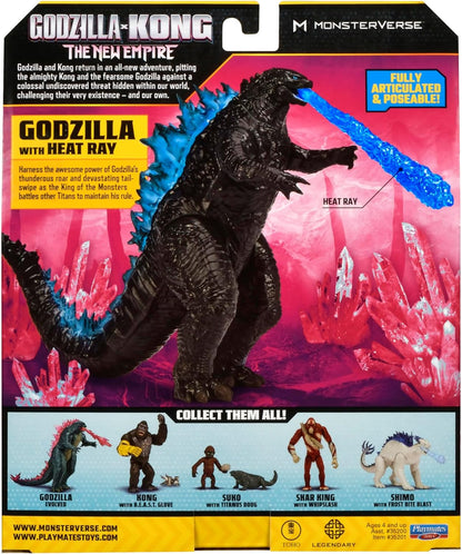 MonsterVerse Godzilla x Kong: The New Empire, brinquedo de boneco de ação original Godzilla de 6 polegadas, personagem icônico do filme colecionável, inclui recurso de energia de raio de calor, adequado para maiores de 4 anos