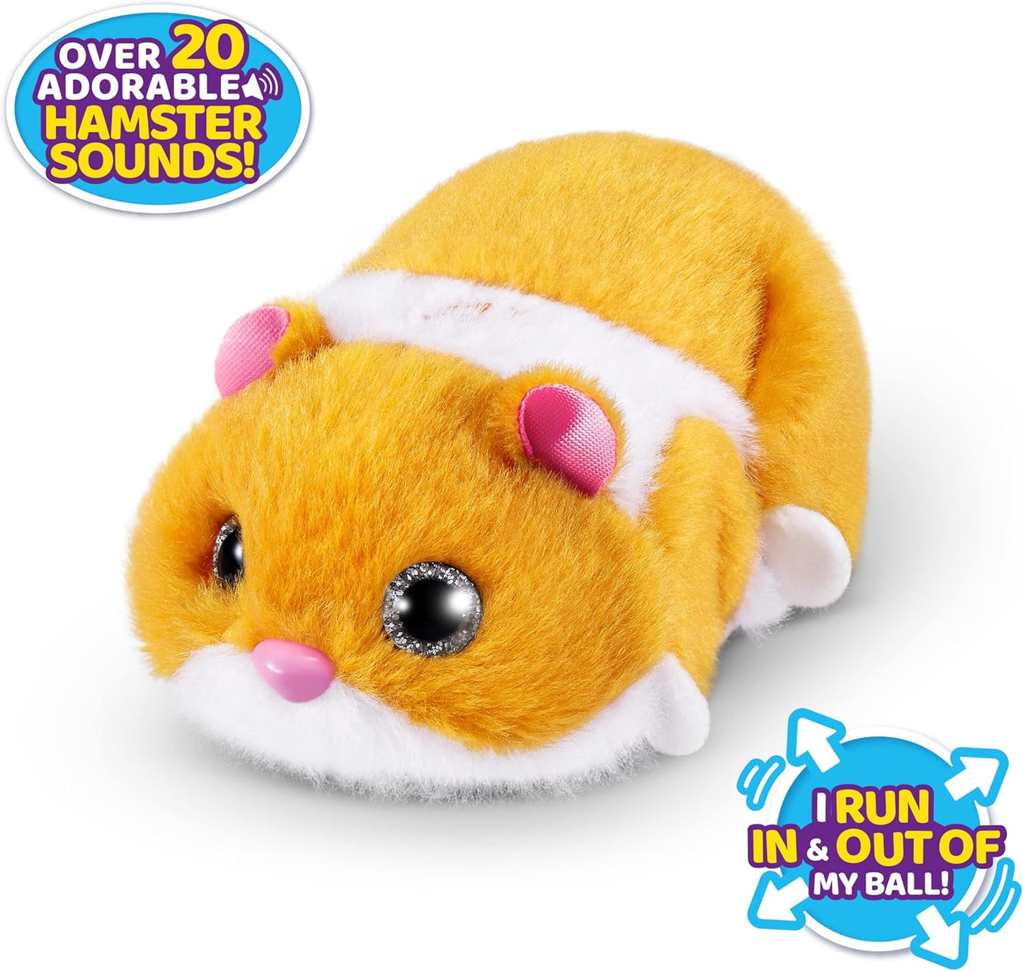 Pets Alive Hamstermania Laranja da ZURU Hamster, Animal de estimação eletrônico, Mais de 20 sons interativos, Bola de brinquedo para hamster para meninas e crianças (Laranja)