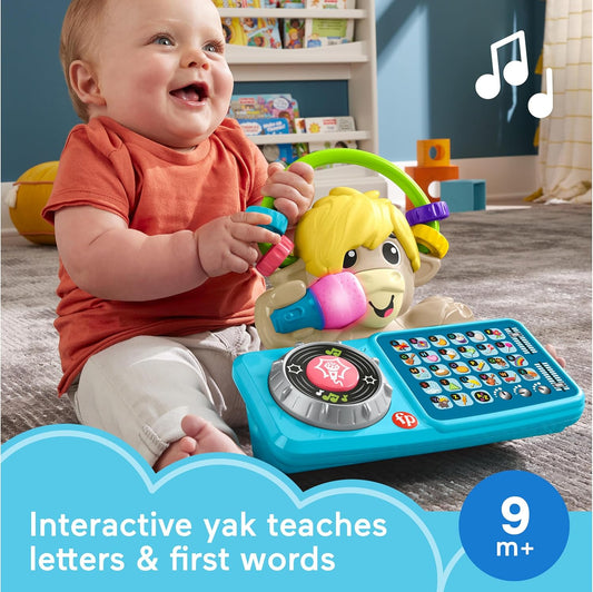 Fisher-Price Brinquedo de aprendizagem para bebês Link Squad A a Z Yak com música interativa e luzes para idades de 9+ meses, inglês do Reino Unido, compatível apenas com itens Link Squad, HYL23