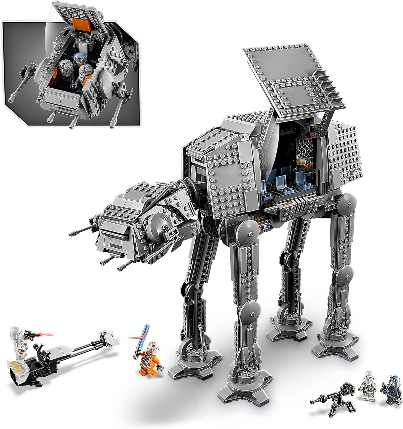 LEGO Kit de construção Star Wars AT-AT 75288, conjunto de brinquedo de construção divertido para as crianças interpretarem missões emocionantes no