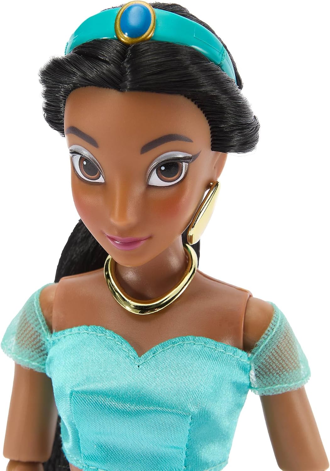 Disney Boneca Clássica Oficial da Princesa Jasmine da Store para Crianças, Aladdin, 30 cm, Brinquedo Totalmente Articulado com Traje Turquesa Icônico e Amigo Surpresa — Indicado para Maiores de 3 Anos