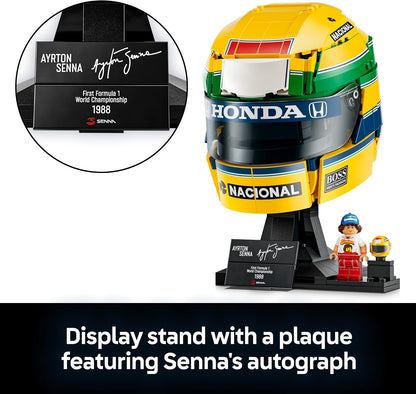 LEGO – Capacete de Ayrton Senna 43024 | Conjunto para meninos e meninas a partir de 14 anos, modelo para exibição, minifigura colecionável, produto de Fórmula 1, ideia de presente...