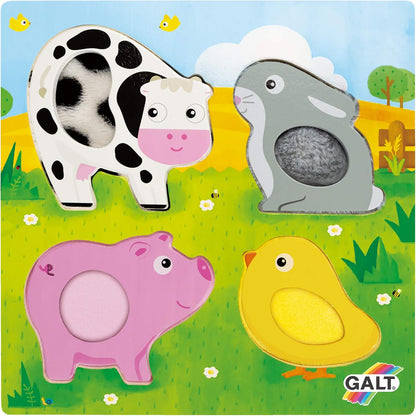 Galt Toys, Quebra-cabeça Feely Farm, Quebra-cabeça de madeira para crianças a partir de 12 meses