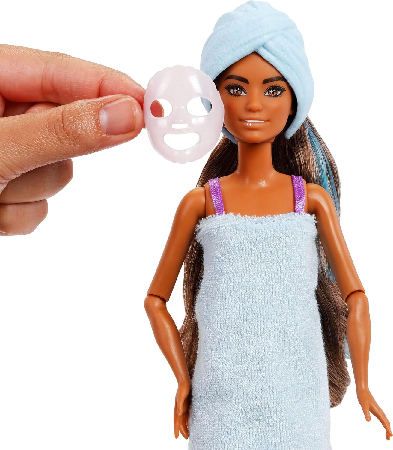 Barbie Festa sem Caixa: Boneca e Acessórios, Série Festa Glamourosa com 10 Surpresas, Incluindo Boneca Roxa Brilhante que Muda de Cor, JFY66